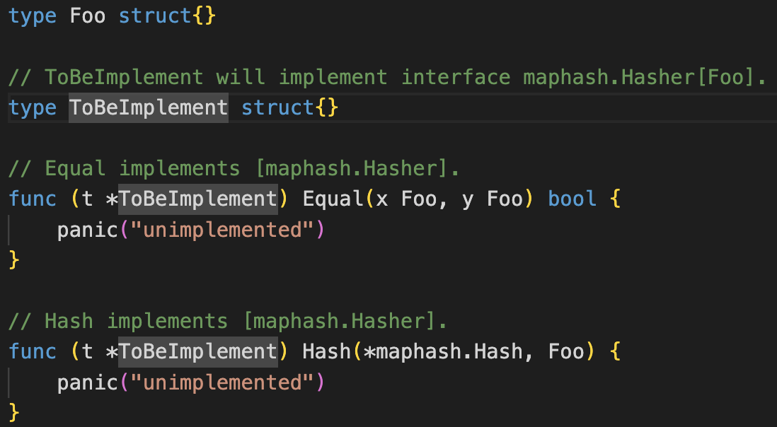 After &ldquo;Implement interface&rdquo;